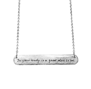 IN YOUR BODY IS A GOOD PLACE TO BE - BAR TAG NECKLACEcategory_Accessories from ARTICLE22 - SHOPELEOS
