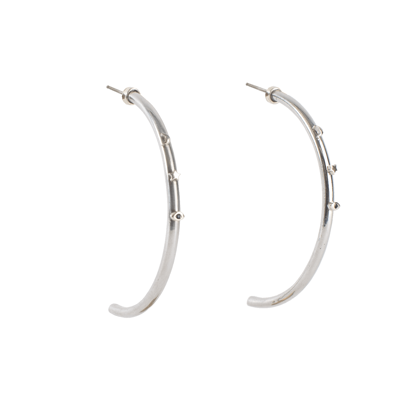 NEW COSMOS MOON, STAR, SAPPHIRE EYE Hoop Earringscategory_Accessories from ARTICLE22 - SHOPELEOS