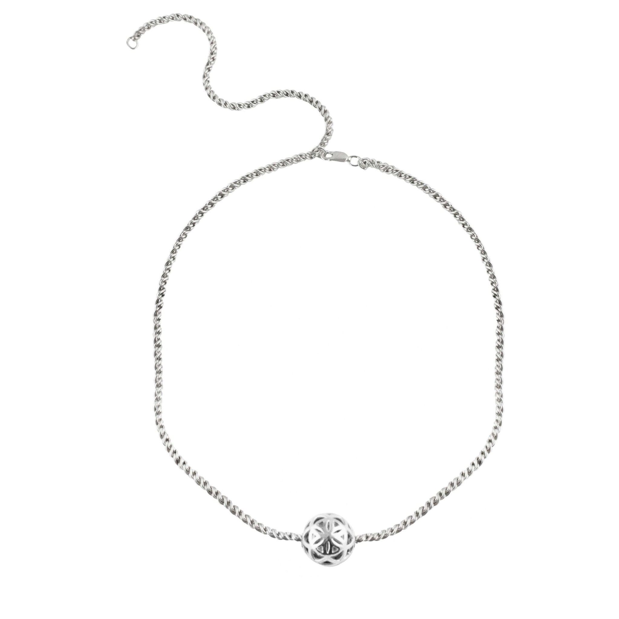 SPHERIC SEED OF LIFE CHOKER NECKLACE - SILVERcategory_Accessories from ARTICLE22 - SHOPELEOS