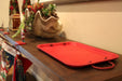 Baila | Red Leather Serving Tray with Braided Handlescategory_Kitchen & Dining from Bati - SHOPELEOS