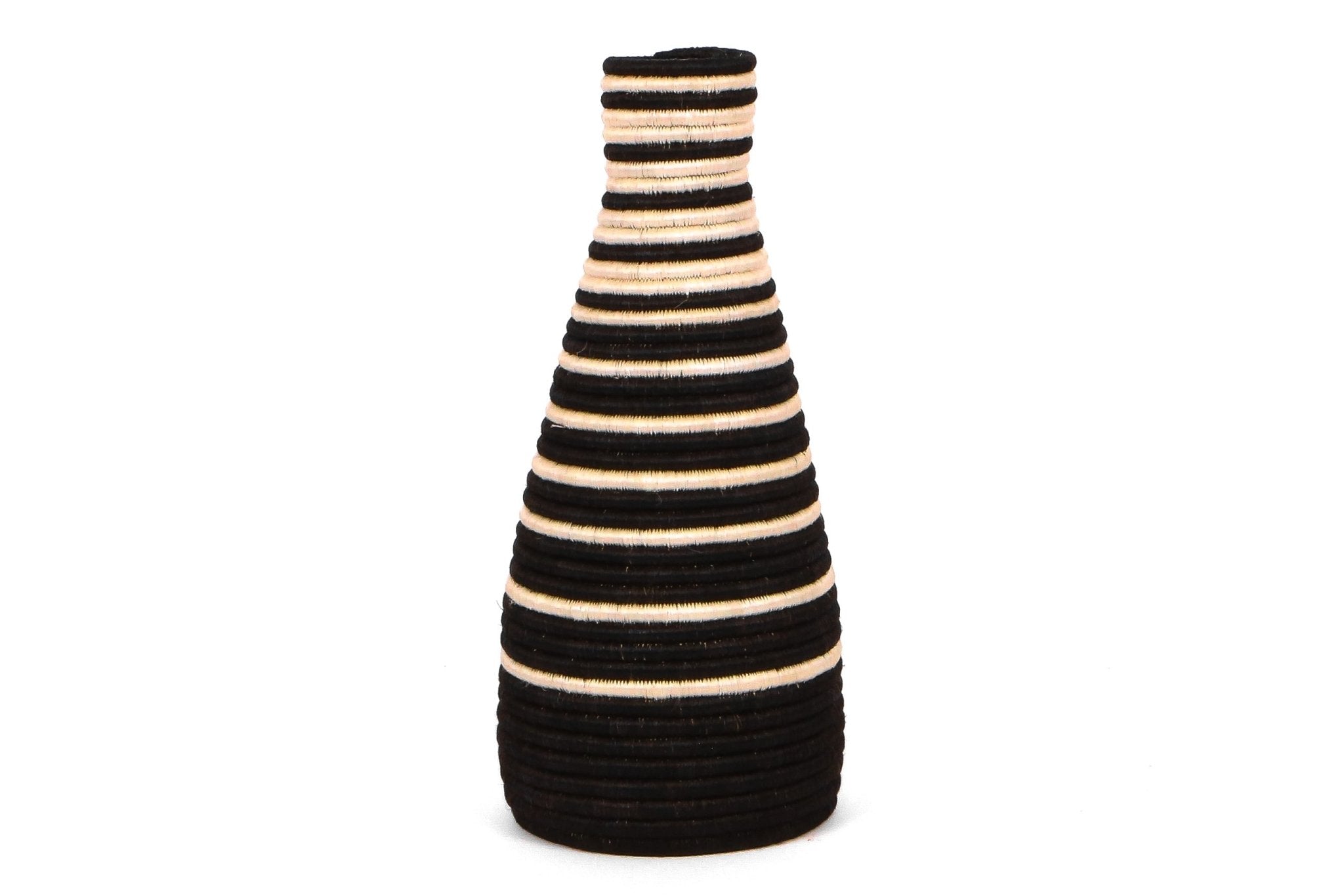 Black Striped Tall Vasecategory_Decor from KAZI - SHOPELEOS