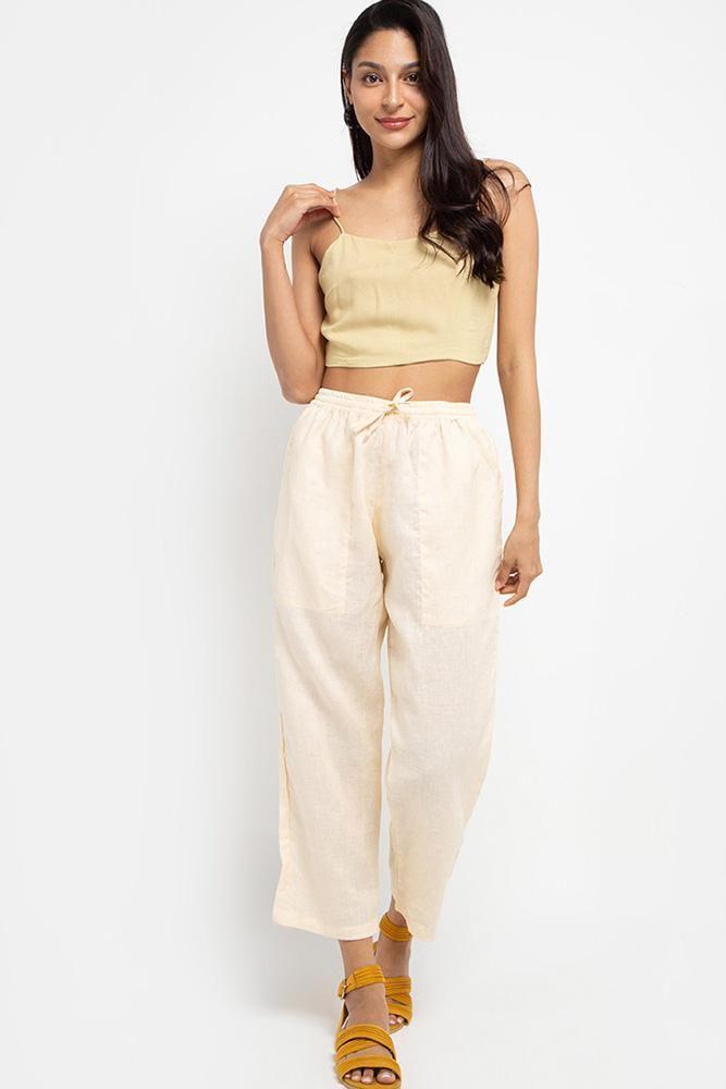 Cora Linen Pants (Buttercream)category_Womens Clothing from THIS IS A LOVE SONG - SHOPELEOS