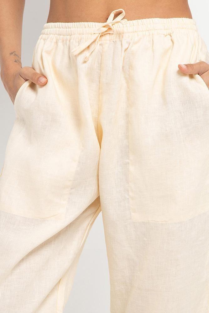 Cora Linen Pants (Buttercream)category_Womens Clothing from THIS IS A LOVE SONG - SHOPELEOS