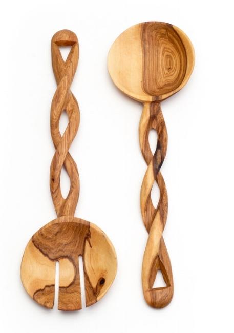 Olive Wood Spiral Serverscategory_Kitchen & Dining from Creative Women - SHOPELEOS