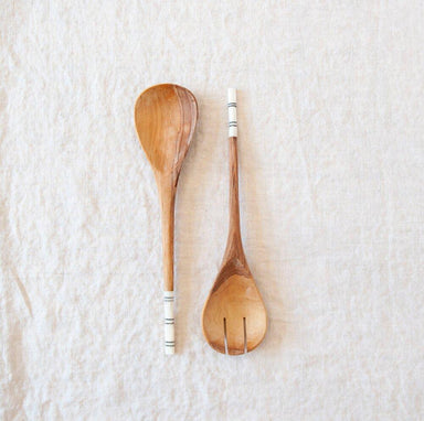 Striped Wood Salad Serverscategory_Kitchen & Dining from Creative Women - SHOPELEOS