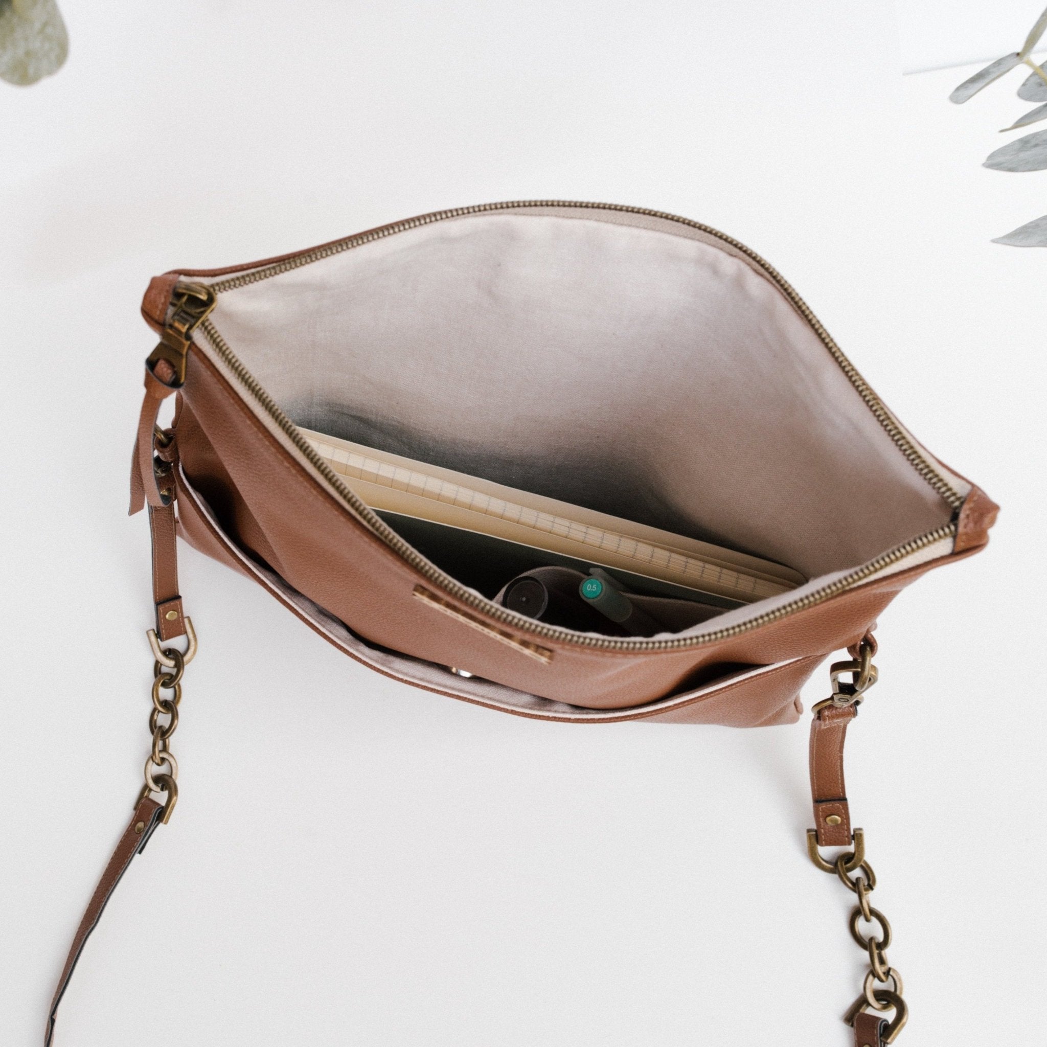 DREAMER foldover bag | HAZELNUTcategory_Accessories from Carry Courage - SHOPELEOS