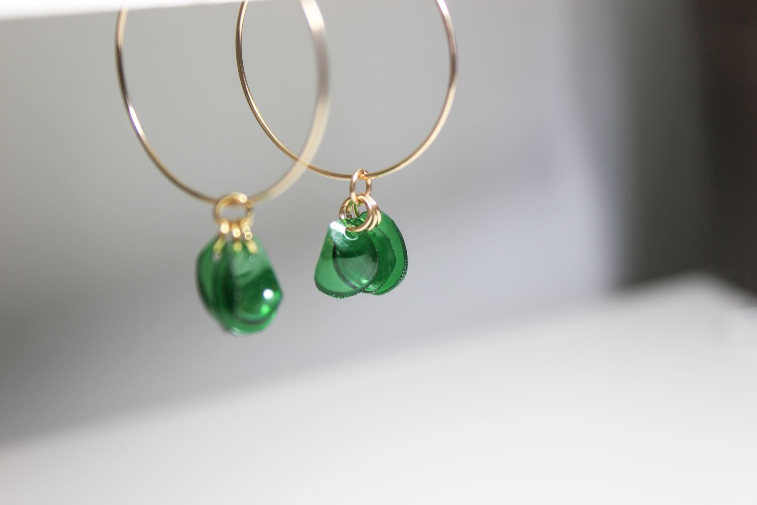 Emma Emerald Hoop Earringscategory_Accessories from Giulia Letzi + META Jewelry - SHOPELEOS