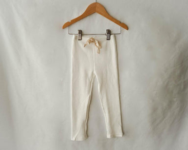 Ribbed White Cotton Pants from Eorthe Baby - SHOPELEOS