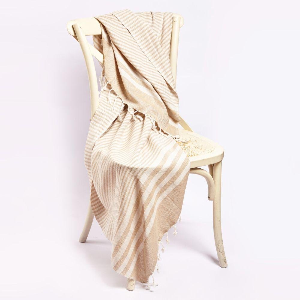 Fethiye Blanket Throw - Beigecategory_Decor from HILANA: Upcycled Cotton - SHOPELEOS
