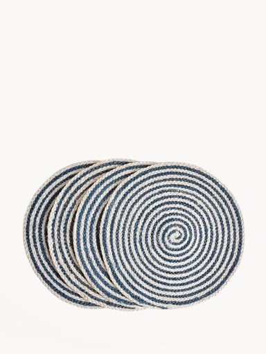 Kata Spiral Placemat - Blue (Set of 4)category_Kitchen & Dining from KORISSA - SHOPELEOS