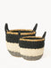 Ula Stripe Basket - Black (Set of 2)category_Décor from KORISSA - SHOPELEOS