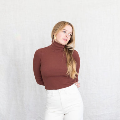 Sweater Rib Turtleneck | Sienna | Lacausacategory_Womens Clothing from Lacausa - SHOPELEOS