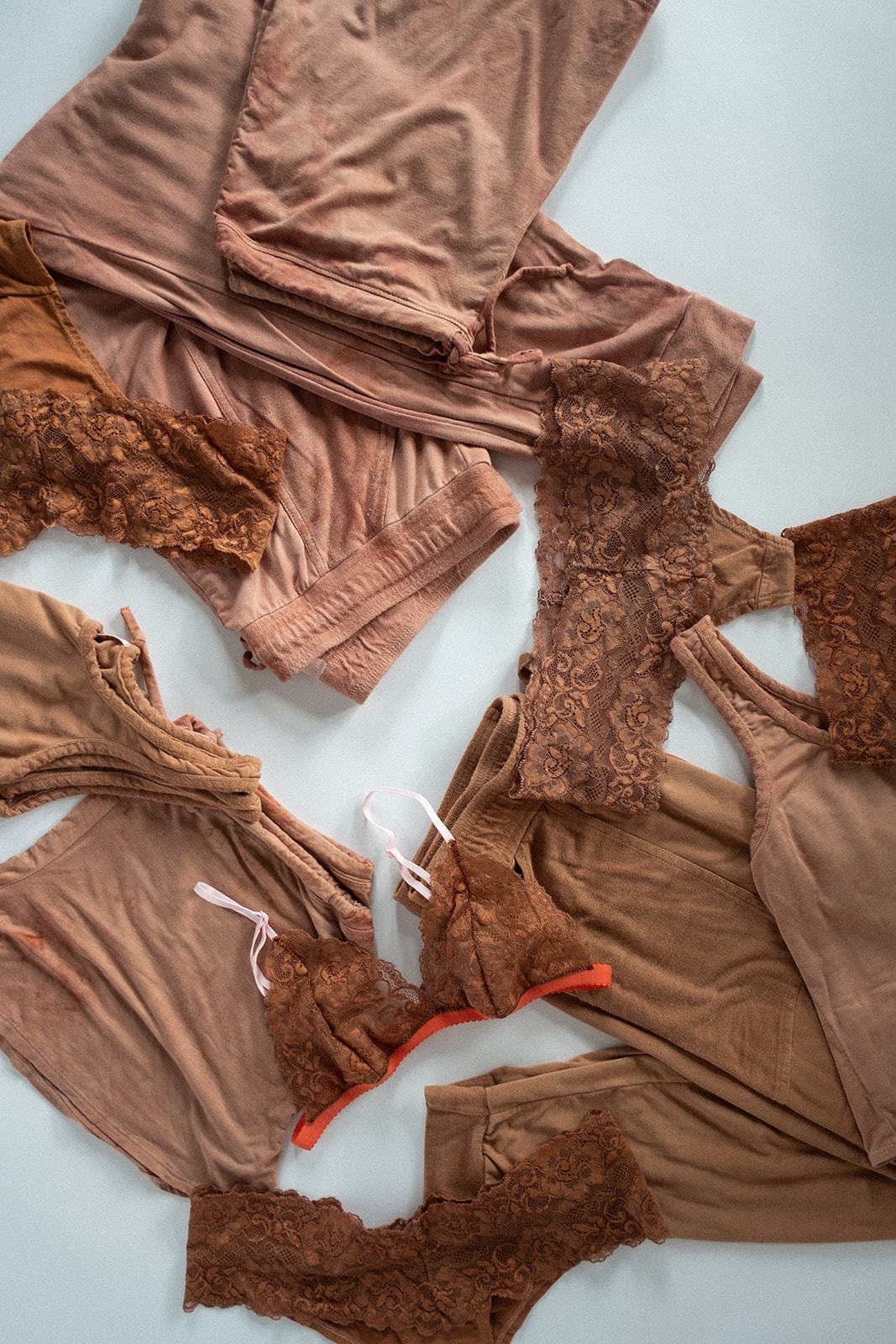 Lace Bralette in hand dyed Terra CottaWomen's Underwear from MADI - SHOPELEOS