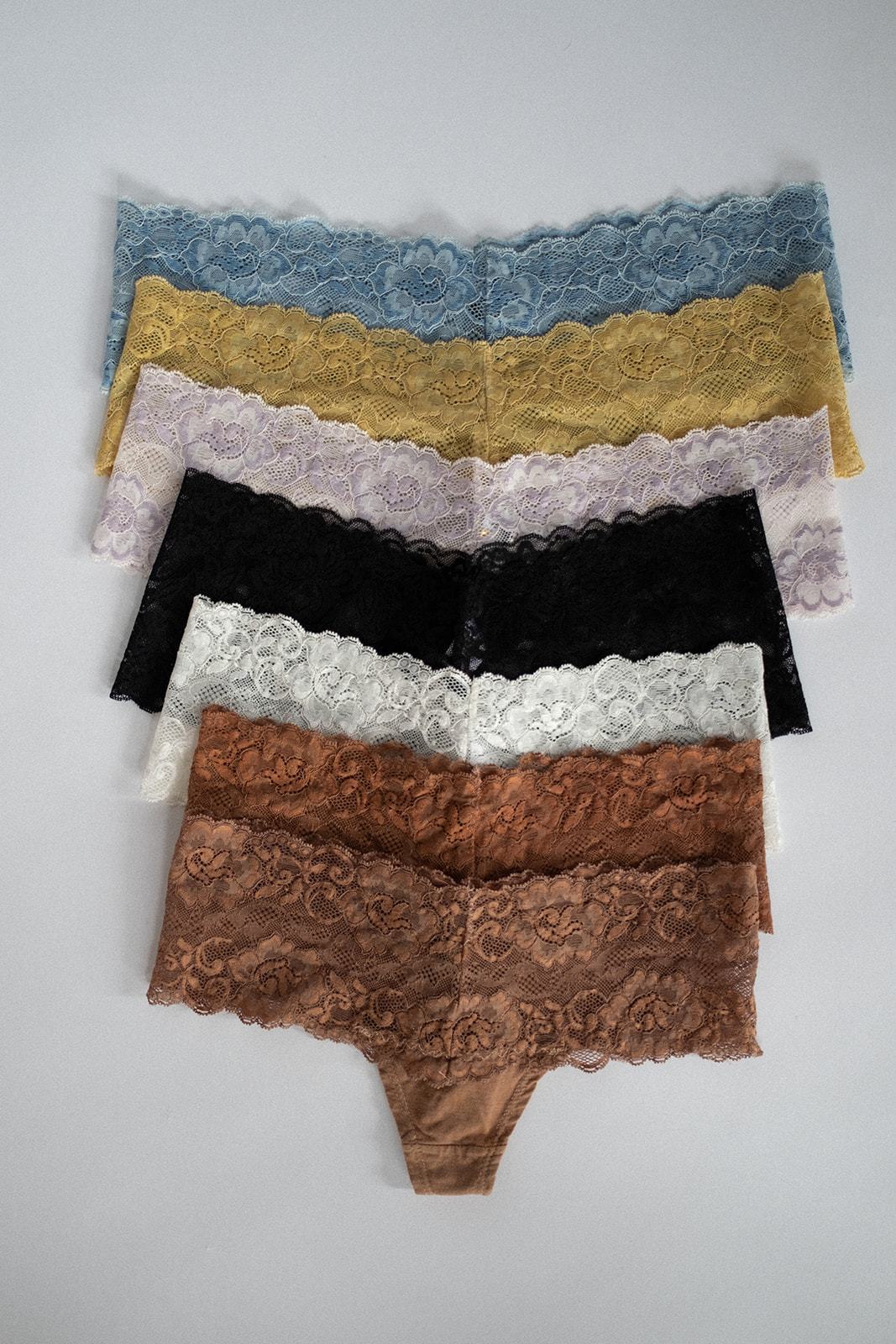 Lace Brazilian Panty in Hand Dyed Terra CottaWomen's Underwear from MADI - SHOPELEOS