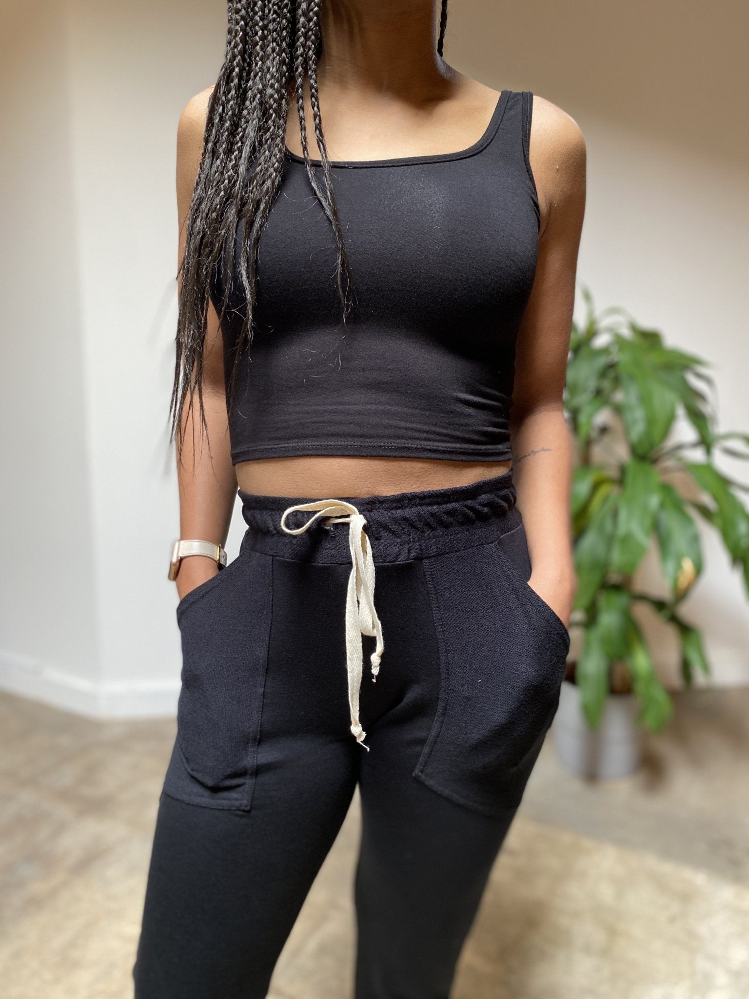 Lightweight Bamboo Jogger in Blackcategory_Womens Clothing, from MADI - SHOPELEOS