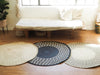White Triangle Mat | 4' Round | Black Basecategory_Décor from NEEPA HUT - SHOPELEOS
