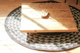 White Triangle Mat | 4' Round | Black Basecategory_Décor from NEEPA HUT - SHOPELEOS