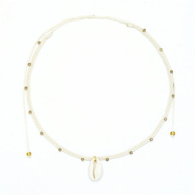 Off-White Cowrie Shell Necklace from OIYA - SHOPELEOS