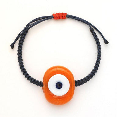 Pumpkin Glass Evil Eye Bracelet from OIYA - SHOPELEOS
