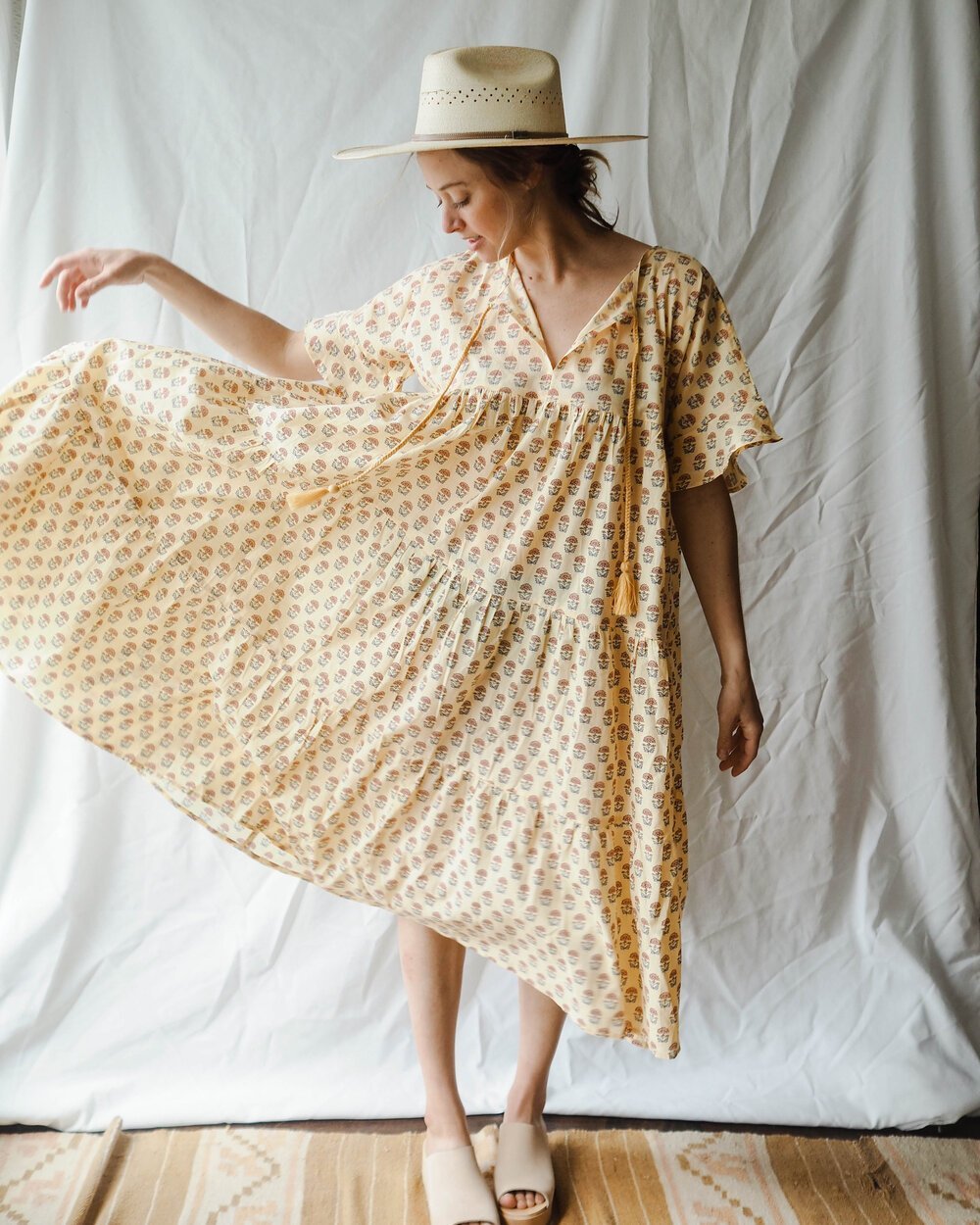 Block Printed Dylia Dress from One World Fair Trade - SHOPELEOS