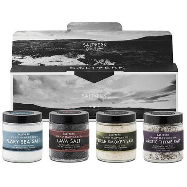 SALTVERK Gift box w/ Arctic Thyme salt + Lava Salt + Flaky Sea Salt + Birch Smoked Salt from Saltverk Inc - SHOPELEOS
