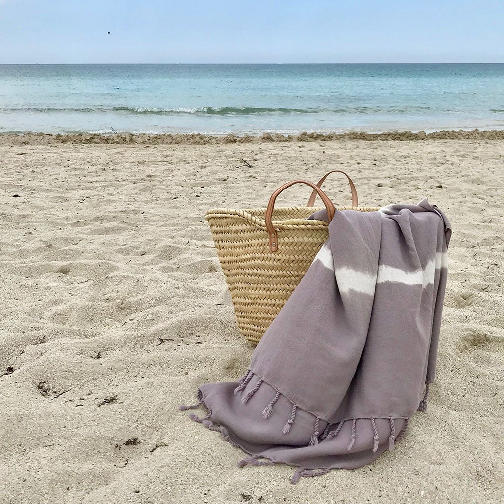 Lavender Tie Dye Turkish Beach Towelcategory_Bedding & Bath from SLATE + SALT - SHOPELEOS