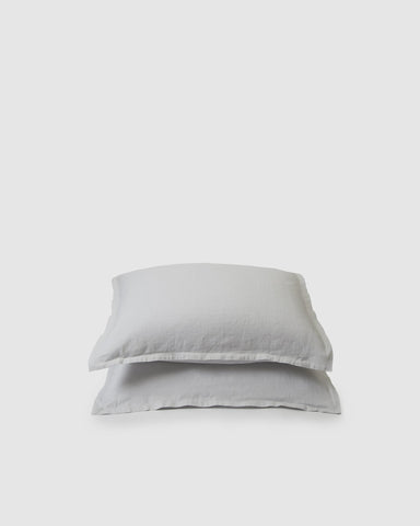 Marcel Linen Pillowcases (Pair) - Glaciercategory_Decor from SUNDAY MORNING - SHOPELEOS