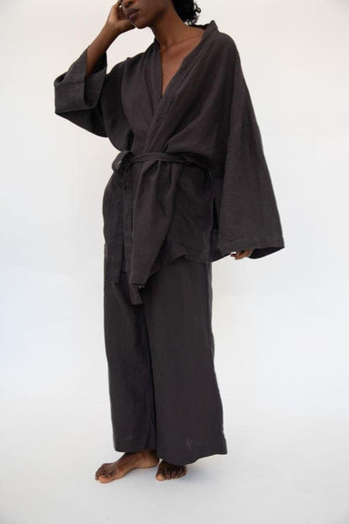 Naoko Linen Kimono Sleepwear Setcategory_Womens Clothing from SUNDAY MORNING - SHOPELEOS