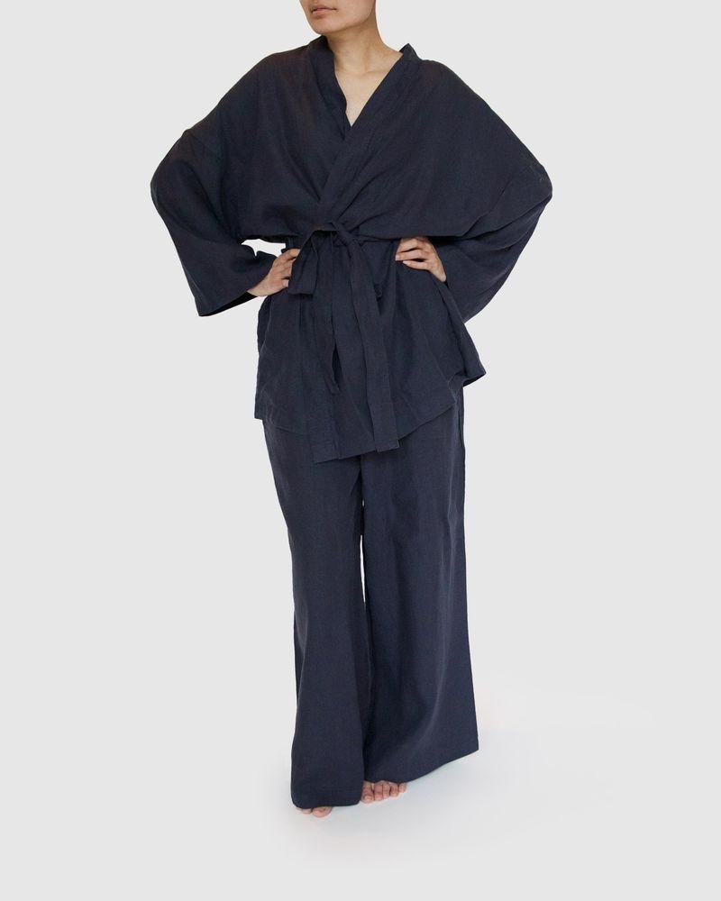 Naoko Linen Kimono Sleepwear Setcategory_Womens Clothing from SUNDAY MORNING - SHOPELEOS