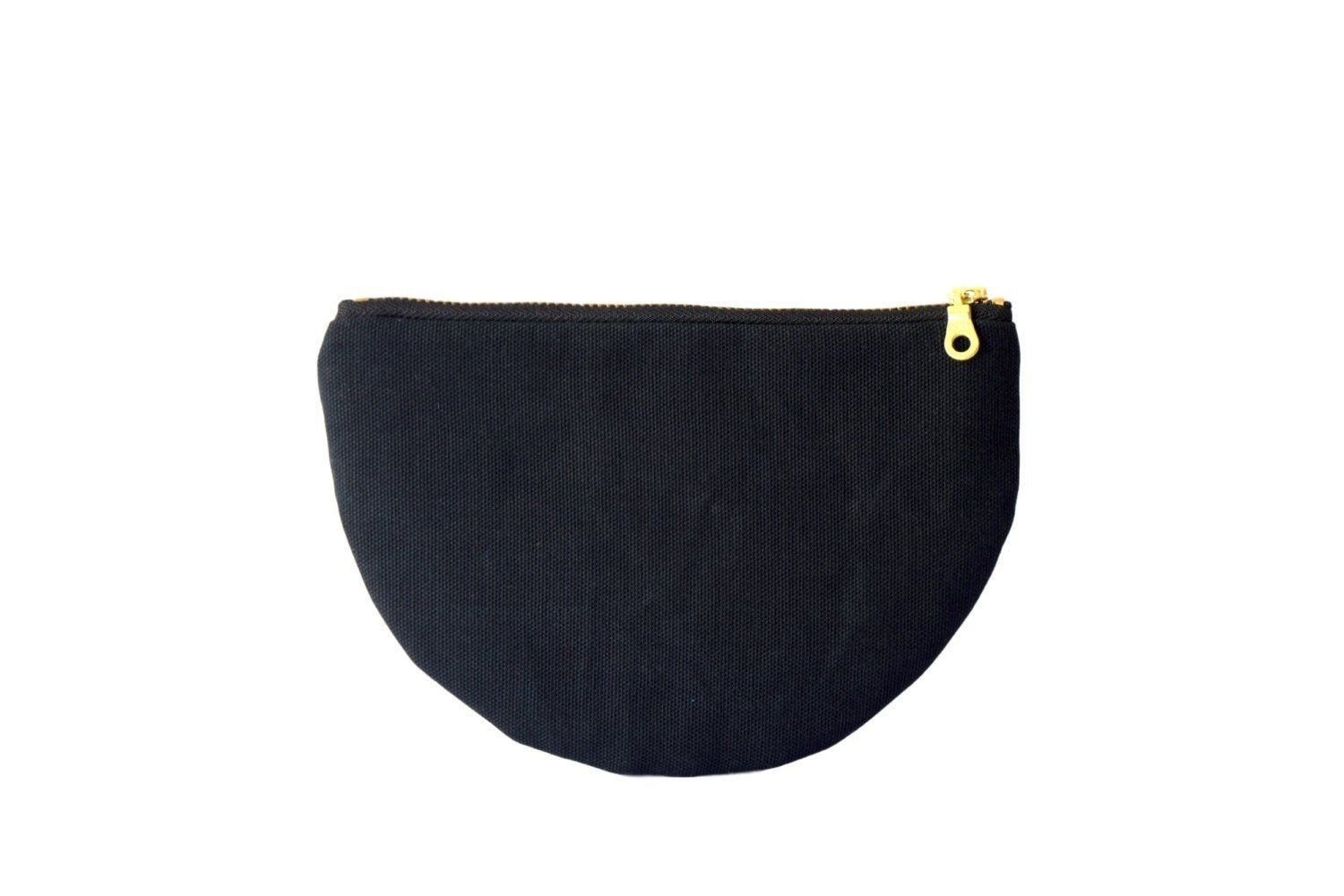 Paula Half-Moon Pouch In Black Waxed Canvascategory_Accessories from Tzoma - SHOPELEOS