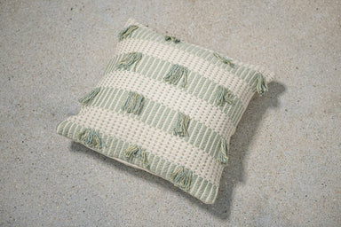 Striped Feijoa Green Pillowcategory_Décor from Zuahaza - SHOPELEOS