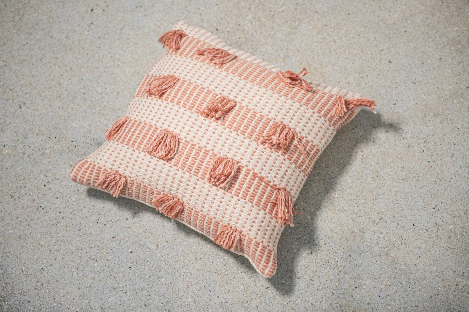 Striped Guayaba Pink Pillowcategory_Décor from Zuahaza - SHOPELEOS